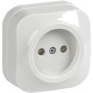 РСш20-2-ХБ Розет. 1-ая без з/к с з/ш о/у 10А GLORY белый ERH13-K01-10