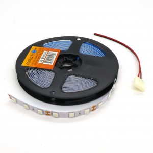 LED-лента 5050 B/ 60 чипов / 1м /12V, самоклеящаяся / синяя / 60 чип диодов 5050 на метр / потребляемая мощность 14,4 Вт/м / 10мм