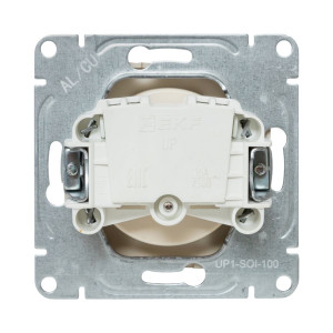 Механизм розетки, 16А, без заземления, без шторок, кремовый Эпика EKF UP1-SOI-100