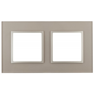 14-5102-04 Рамка на 2 поста, стекло, Elegance, шампань+шамп (5/50/1200) Б0034491