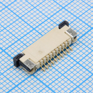 DS1020-07-10VB8B-R, FPC разъем для шлейфа на плату, поверхностный монтаж 10pin, шаг 1.00мм (контакты сверху)