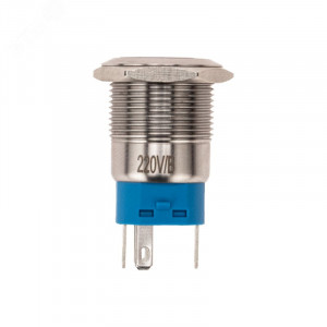 A19-C1-A-1 с синей подсветкой, Кнопка антивандальная с подсветкой 250В d19 5A 250B (5c) ON-OFF/OFF-ON с фиксацией