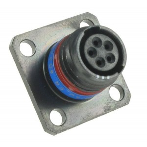 8DA003Z05SN, Круговой мил / технические характеристики соединителя 5P Socket Recpt Sz 3 Threaded Sq Flange