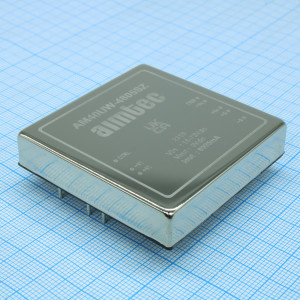 AM40UW-4805SZ, DC/DC, 40Вт, вход 18…75В, выход 5В/8А, изоляция 1600В DC, КПД 92%, максимальная емкостная нагрузка не более 13000мкФ, вход On/Off, 2x2", 50.8x50.8x10.2мм, -40…85°C, металл