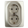 12-2106-04 Розетка 2X2P+E Schuko, 16A-250В, IP20, 2, шампань (10/100/1600) Б0031231