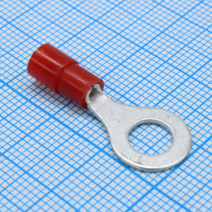 Наконечник кабельный кольцевой изолированный НКИн 1.5-6 серия ПРОФИ, Наконечник кабельный кольцевой изолированный с нейлоновой манжетой, сечение 0.25-1.5мм2 под М6