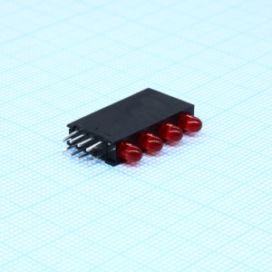 L-7104SB/4ID, Светодиодный модуль 4LEDх3мм/красный/617нм/12-30мкд/40°