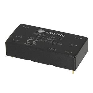 PYBE30-Q24-S5, Преобразователи постоянного тока в постоянный с изоляцией dc-dc isolated, 30 W, 9 36 Vdc input, 5 Vdc, 6000 mA, single regulated output, DIP
