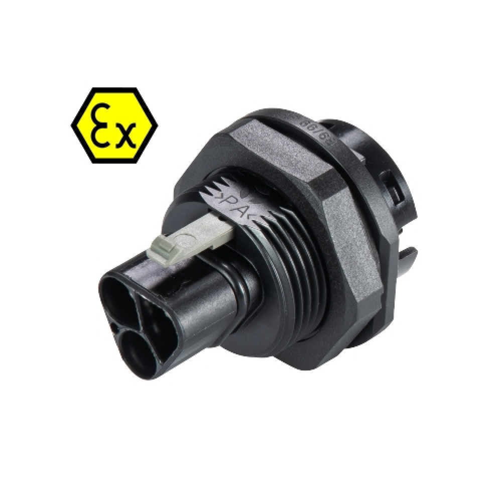 Изображение товара Взрывозащищенный вилочный разъем серии RST Ex для панели М25 IP68 3 полюса