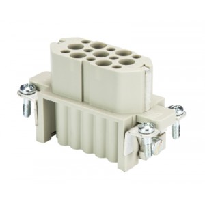 Розеточная контактная вставка 73.700.1553.0, Розеточная контактная вставка, обжимная фиксация, 15 полюсов + PE, типоразмер 10A, 250V, 10A, (обжимные контакты поставляются отдельно)