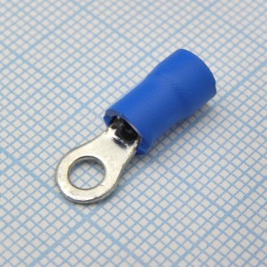 RV2-3.7M  Blue, наконечник кабельный кольцевой с изоляцией d=3.7мм, сеч. пров.1.5-2.5мм2