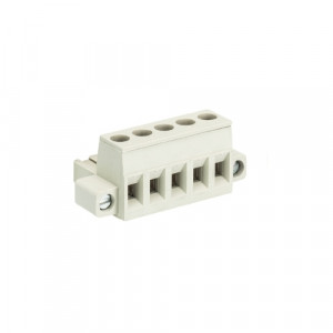 Розеточный разъем на кабель 8113 B/5 F, Розеточный разъем, прямой, на кабель, шаг: 5.0 мм, 5 полюсов, фиксация провода винтовая, исполнение: с монтажными фланцами, с маркировкой, 400V, 12А, цвет: серый