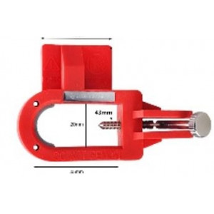 gwrD16L, Блокиратор флажковых автоматов удлиненный, нейлон, размер флажка – до 45х20 мм, ширина паза – от 41 мм, цвет – красный, 1 шт/упак