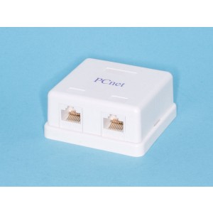 EBKU-2-4, Розетка RJ-45 8P8C, кат.5е, универсальная, двойная, PCnet