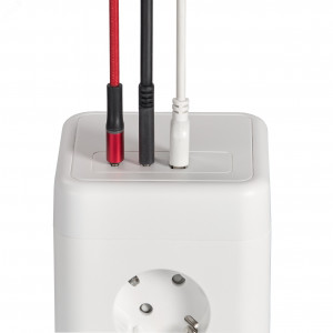 DOMINIC Удлинитель У08K 8 мест 2P+PE 1,5м 3х1,0мм2 16А/250В USB A+C 20Вт белый IEK DN-YP30-16-08-01-ZKU-K01