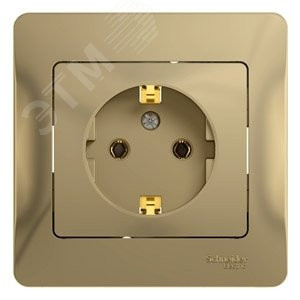 Розетка 1-м СП Glossa 16А IP20 с заземл. в сборе титан SE GSL000442