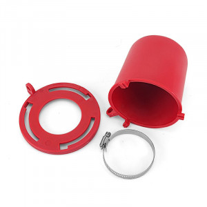 gwrF44, Блокиратор вентиля со съёмной рукоятью, полипропилен, диаметр отверстия для шпинделя – 64 мм, 112х120 мм, цвет – красный, 1 шт/упак