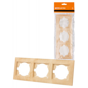 Рамка 3-х постовая горизонтальная сосна "Лама" SQ1815-0331