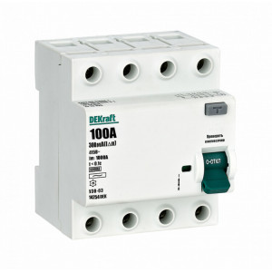 Выключатель дифференциального тока (УЗО) 4п 100А 300мА тип AC 6кА УЗО-03 14254DEK