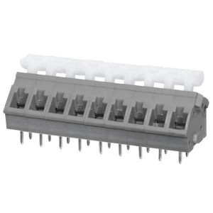TBL005A-500-09GY-2WT, Фиксированные клеммные колодки Terminal block, screwless, 5.00, 45 , 9, Gray w White Button