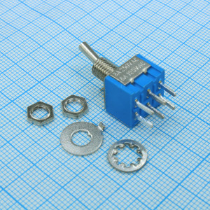 MTS-202-A2, Тумблер ON-ON 2 группы контактов 3А, 250В на плату