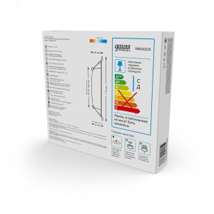 Светильник светодиодный ДВО 18 Вт 4000К 1600 лм 170-260В IP20 170х170х26мм монт разм 140х140мм Пластик Elementary Gauss 998420218