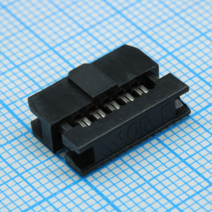 DS1017-10NA2B, IDC разъем, розетка на плоский шлейф 10pin(2x5), шаг 2.00мм