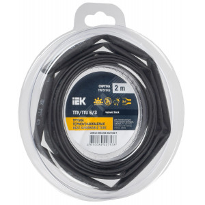 Трубка термоусадочная ТТУ нг-LS 6/3 черн. (уп.2м) UDR12-006-003-002-K02-T
