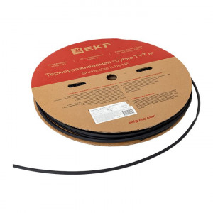 Термоусаживаемая трубка ТУТ нг 6/3 черная рулон PROxima tut-6-b