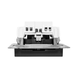 Механизм розетки, 16А, с заземлением, со шторками, ч-рный Эпика EKF UP1-SOB-111