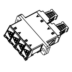 106123-0200, Волоконно-оптические соединители LC QUAD ADAP BLUE ZR SCREW SHUTTERS