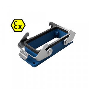 Открытое основание разъема EX EX GUT GA16 09IA Z, Основание разъема на панель, открытое, типоразмер 16B, взрывозащита, с уплотнителем, с двумя защелками, без защитной крышки, материал корпуса: цинковый сплав