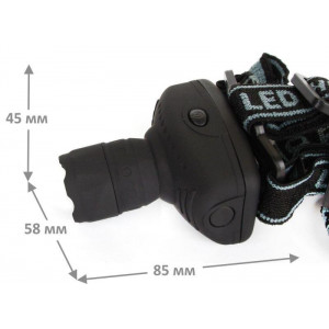 Фонарь налобный LED 5354 1Вт LED ZOOM 3 режима 3хR03 сер. 11549