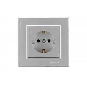 Розетка 1-м СП Karea 16А IP20 с/з сереб. 56065028