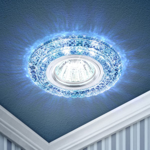 DK LD3 SL/WH+BL Светильник ЭРА декор cо светодиодной подсветкой( белый+голубой), прозрачный (50/1750)(кр.1шт) [Б0019203]