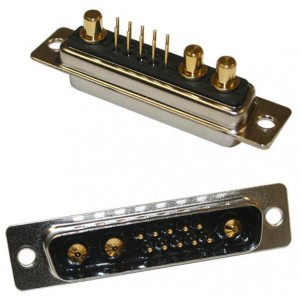 681S13W6103L001, Соединители D-Sub со смешанными контактами IP67 POWER-D 13W6 40A VERT MALE
