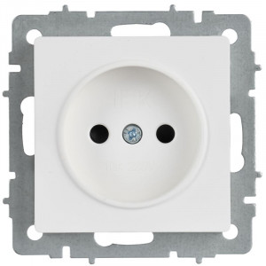 BRITE Розетка 1-местная без заземления без защитных шторок 10А РС10-1-0-БрАБ арктический белый IEK BR-R10-10-K91
