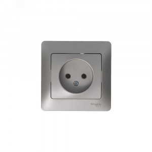 Розетка 1-м СП Glossa 16А IP20 250В с заземл. механизм платина SE GSL001243