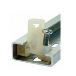 Концевой стопор E/4-GY, Концевой стопор, тип зажима: винт, материал: пластик, ширина: 6 мм, цвет: прозрачный, тип монтажа: С-профиль,