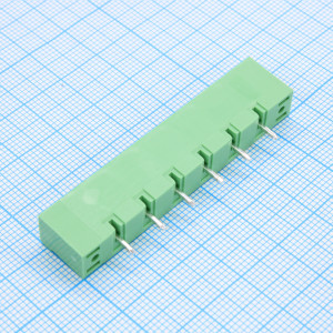 2EGTVM-7.62-06P-14-100, Разъемный клеммный блок на плату, 6 контактов шаг 7.62мм