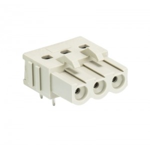 Розеточный разъем на кабель 8213 BL/3 W OB, Розеточный разъем, горизонтальный, на кабель, шаг: 5.08 мм, 3 полюса, фиксация провода пайкой, исполнение: без маркировки, 690V, 12А, цвет: серый