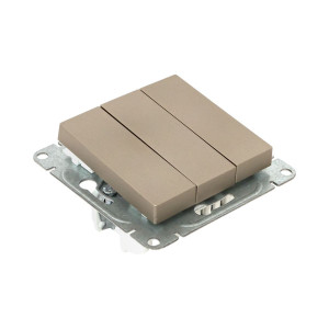 Механизм выключателя, тр-хклавишный, шампань Эпика EKF UP1-SWC-31