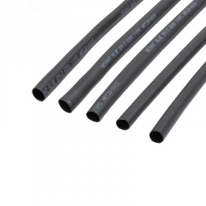 Трубка термоусадочная СТТК (3:1) 9/3 черная, двустенная клеевая термоусаживаемая трубка в метровой нарезке
