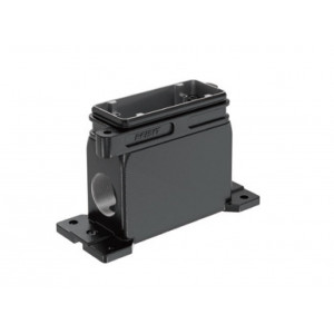 Закрытое основание разъема HPR16B-SM-2B-M32, Основание разъема на панель, закрытое, типоразмер 16B, с уплотнителем, 1 отверстие с резьбой для кабельных вводов M32x1,5, винтовая фиксация разъемного соединения, без защитной крышки, материал корпуса: алюминиевый сплав