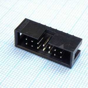 DS1013-14SSIB1-B-0, IDC разъем, вилка на плату прямая двухрядная 14pin(2x7)., шаг 2.54мм