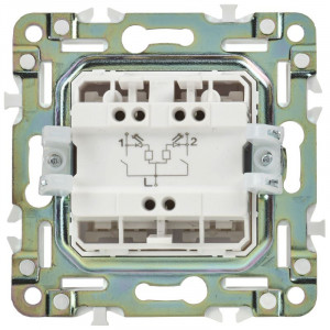 SKANDY Выключатель 2-клавишный с индикацией 10А SK-V09Bl черный IEK SK-V20-1-10-K02