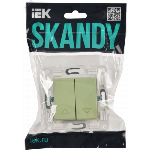 SKANDY Выключатель жалюзи 10А SK-V12G мятный IEK SK-V15-0-10-K06