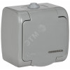 Розетка 1-м ОП Aquatic РСш12-2-А 16А IP54 с заземл. с крышкой сер. ERA12-K03-16-54