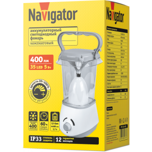 Фонарь аккумуляторный кемпинговый 94 773 NPT-CA13-ACCU 50LED 350лм диммер 20-100проц. аккум. 4.4А.ч 94773