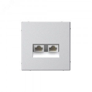 ARTGALLERY РОЗЕТКА двойная компьютерная RJ45+RJ45, кат. 5е, механизм, АЛЮМИНИЙ GAL000385